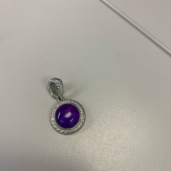 Judith Ripka SS and amethyst CZ pendant - Picture 4 of 4